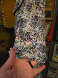 Vintage 60s Blue Purple Floral Dress w/ Big Collar