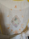 Vintage 70s Young Edwardian ivory yellow dress