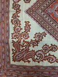 Vintage 70s Red and Pink Paisley Rayon Square Scarf