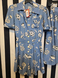 Vintage 40s blue and white floral romper and skirt set