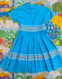 Vintage 1950's Teal Dress with Ric Rac