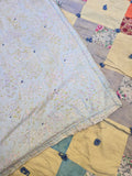 Vintage Handmade Yellow Square Waterfall Quilt