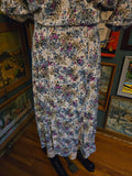 Vintage 60s Blue Purple Floral Dress w/ Big Collar