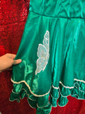 Vintage 80s Green Butterfly Square Dancing Dress