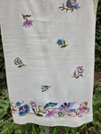 Vintage 60's White Bird and Flower Embroidered Dress