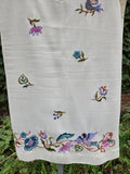 Vintage 60's White Bird and Flower Embroidered Dress