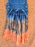 Unforgiven Upcycled Blue and Orange Tie Dye Overall Dress