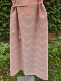 Vintage 70s Orange and Metallic Silver Maxi Dress
