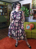 Gently Used Unique Vintage Purpl Floral Midi Dress