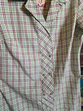 Vintage 50s Green and Brown Plaid Shirt Dress