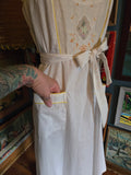 Vintage 70s Young Edwardian ivory yellow dress