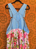 Unforgiven Upcycled Pink Floral Overall Dress