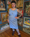 Vintage 90s Nautical Sailor Denim Jumper Dress
