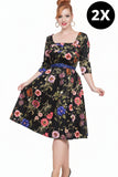 Gently Used Voodoo Vixen Allie Dark Floral dress