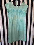 Vintage Blue Embroidered Floral Dress