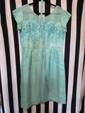 Vintage Blue Embroidered Floral Dress