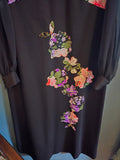 Vintage Volup Black Floral Maxi Dress