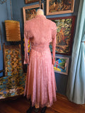 Vintage 50s Dusty Rose Lace Dress with Jacket
