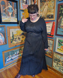 Vintage 90s Black Goth Renaissance Maxi Dress