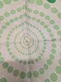 Vintage 60s Green Polka Dot Polyester Square Scarf