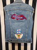 Vintage 90s Levi Blue Denim Biker Vest