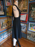 Vintage 50s black jumper dress Deep V Pinafore