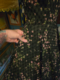 Vintage 50s Betty Carol black and pink floral dress