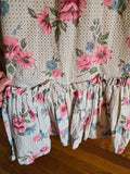 Vintage 40s white pink & Blue floral maxi dress