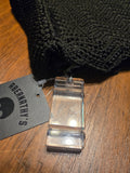 Vintage 40s Black Knit Handbag with Lucite Pull