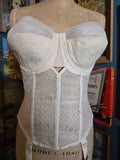 Vintage 60s white bustier corset top with garters