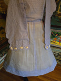 Vintage 50s sheer blue dress & shawl set w/ Rhinestones