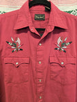 Vintage Burgundy Weapons Embroidery Western