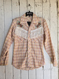 Unforgiven Upcycled Rose Western with White Fringe