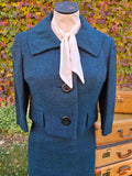 Vintage 60s AS IS Blue Jacket Skirt Suit Set