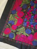 Vintage 90s black and purple grape square scarf