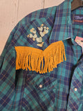 Unforgiven Upcycled Cactus Green Plaid Western