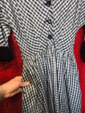 Vintage 40s Blue Gingham Paulette Dress