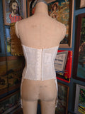 Vintage 60s white bustier corset top with garters