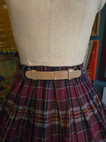 Vintage 50s red black and yellow plaid pleated skirt