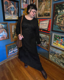 Vintage 90s Black Goth Renaissance Maxi Dress