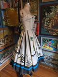Vintage 60 Mexico souvenir palm tree circle skirt dress