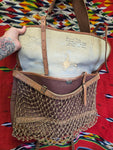 Vintage Leather and Canvas Luggage and Fishing Bag