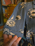 Vintage 40s blue and white floral romper and skirt set