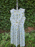 Vintage 60s White Peacock Novelty Print Dress