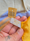 Vintage 70s Yellow Orange and Gray Chevron Silk Scarf