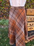 Vintage 70s Wool Plaid Jacket and Skirt Set