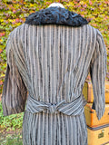 Vintage 50s Gray Striped Wool Dress Jacket Set