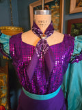 Vintage 80s Teal & Purple Square Dancing Set