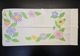 Vintage Checkered Flower Pillowcase