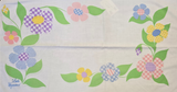 Vintage Checkered Flower Pillowcase